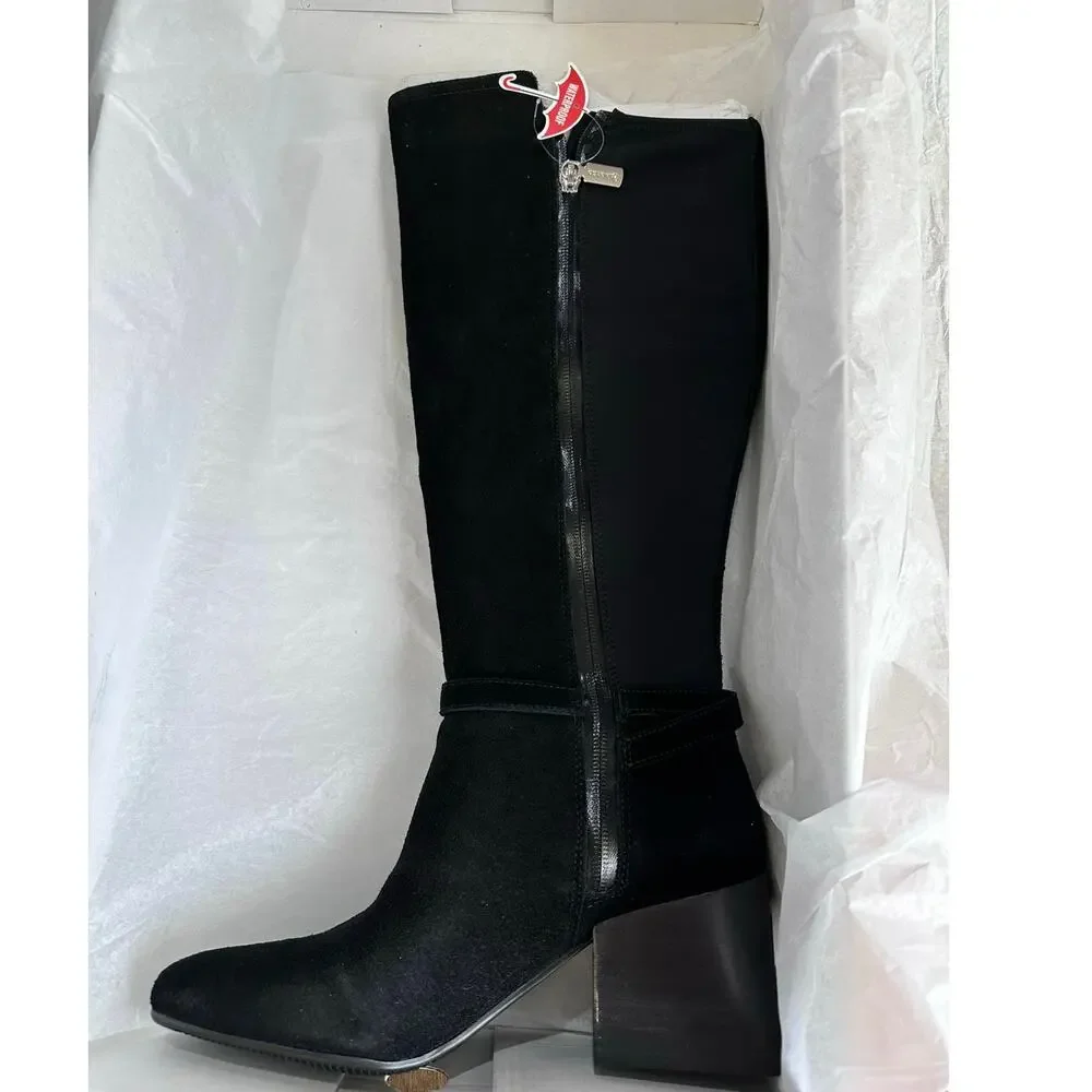 Blonde waterproof knee boots 8